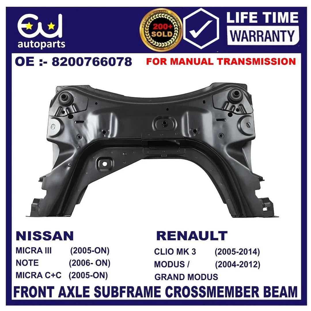 FRONT SUBFRAME CROSSMEMBER FOR NISSAN NOTE MICRA (MANUAL) RENAULT CLIO MK3 MODUS