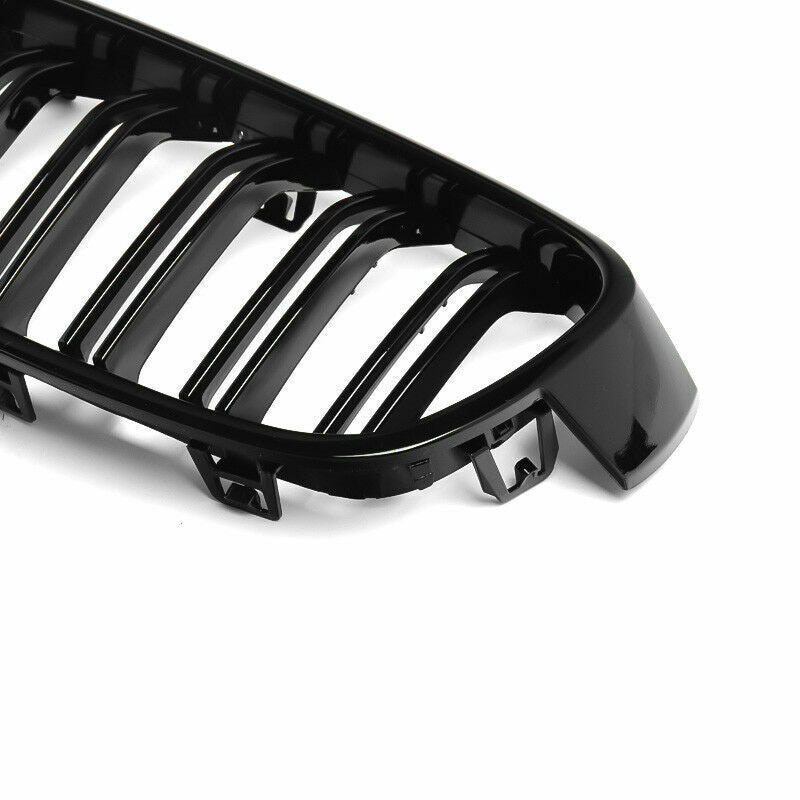 FOR BMW 3 SERIES F30 F31 DUAL LINE KIDNEY  GRILLE GRILL GLOSS BLACK