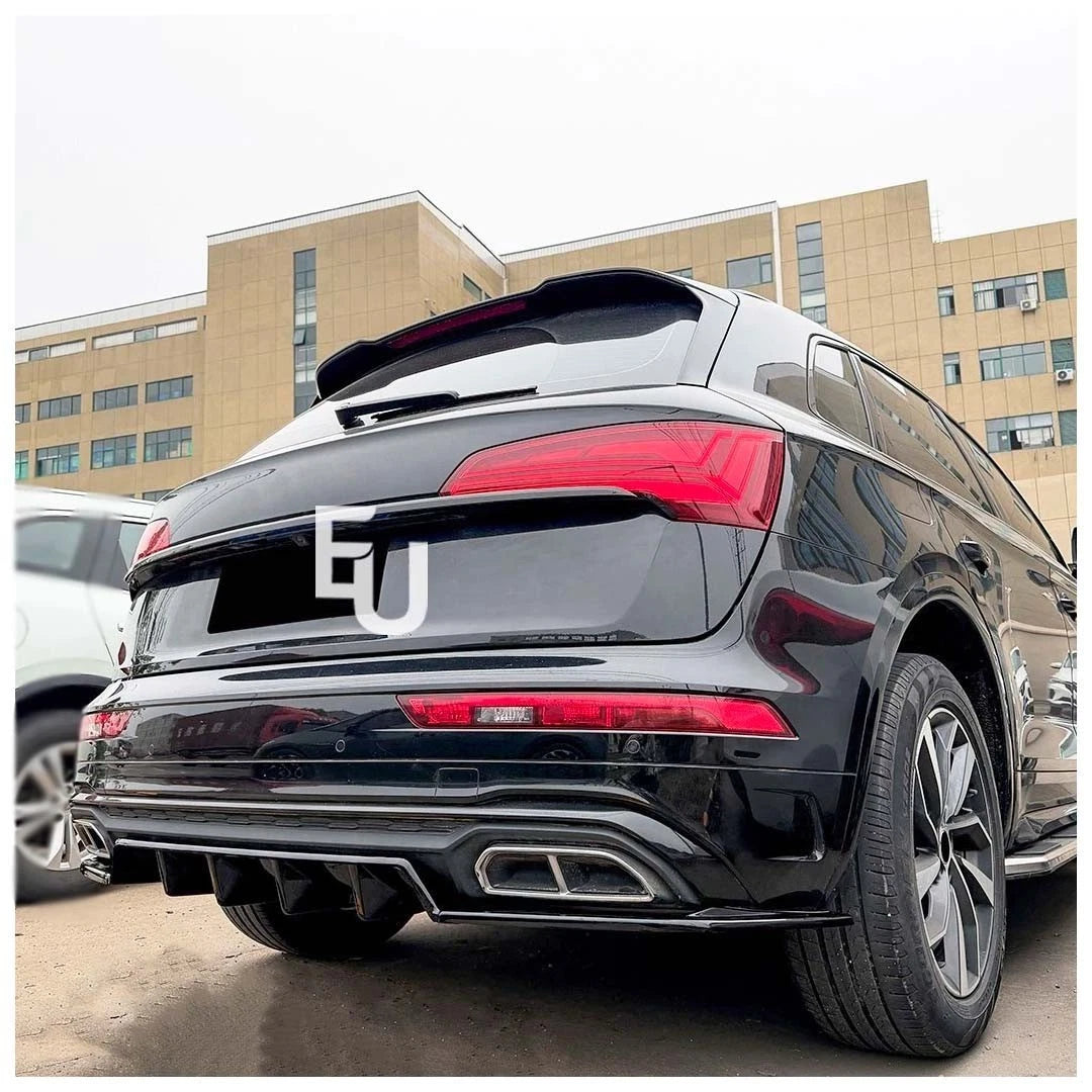 FOR AUDI Q5 SQ5 FY LCI/FACELIFT SUV REAR DIFFUSER SPOILER LIP GLOSS BLACK 21-24