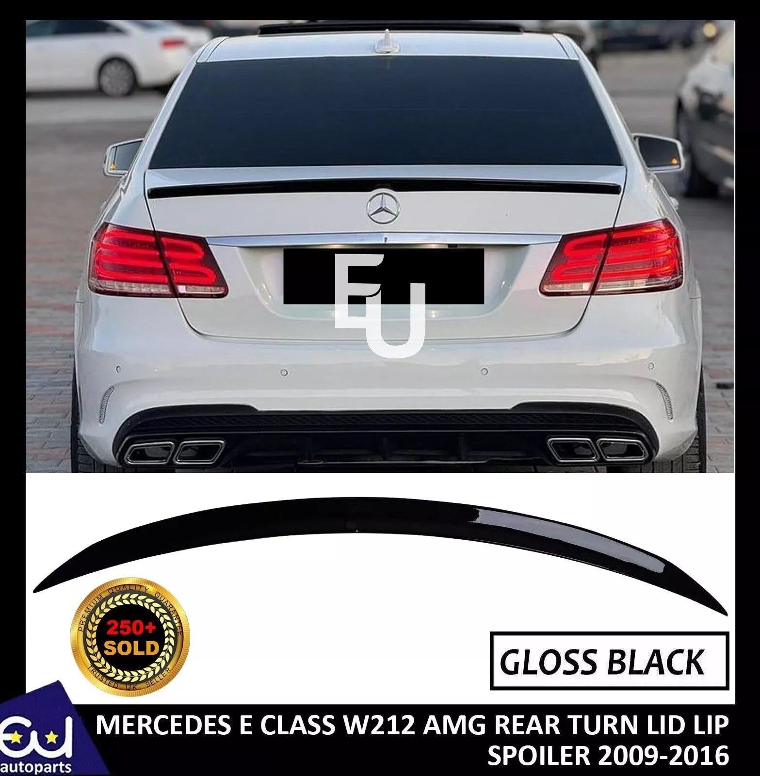 FOR MERCEDES E CLASS W212 AMG REAR TRUNK BOOT SPOILER LIP WING 08-16 GLOSS BLACK