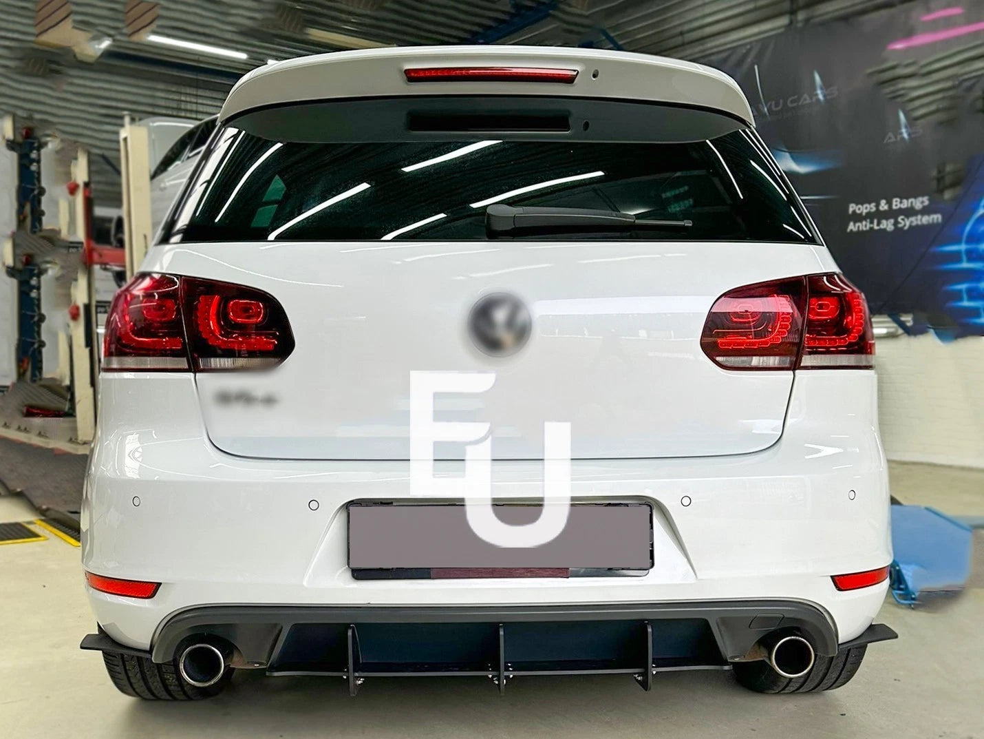 FOR VW GOLF GTI MK6 REAR BLADE FIN DIFFUSER & SIDE SPLITTERS BODYKIT 2008-2013