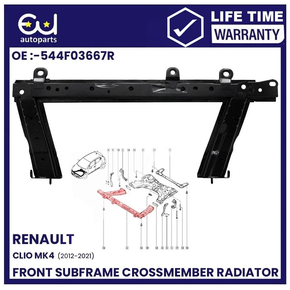 FOR RENAULT CLIO MK4 FRONT SUBFRAME CROSSMEMBER RADIATOR SUPPORT BAR 544F03667R
