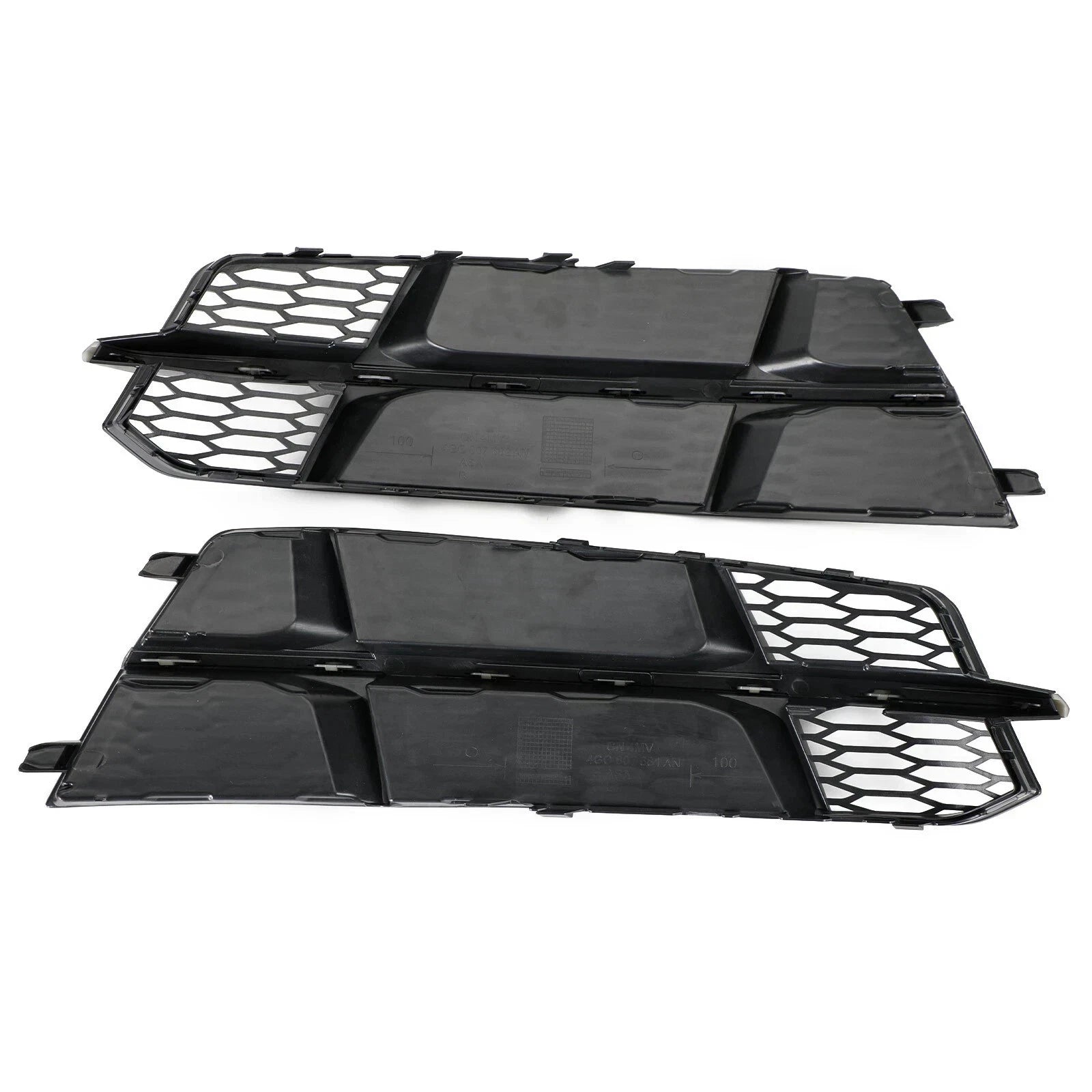 2PC FOR AUDI A6 C7 S LINE S6 BLACK FRONT FOG LIGHT LAMP COVER LOWER GRILL GRILLE