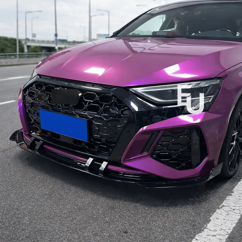 PRIMED RS3 LOOK FRONT BUMPER BODYKIT WITH SPLITTER & GRILLE FOR AUDI A3 8Y 20-24