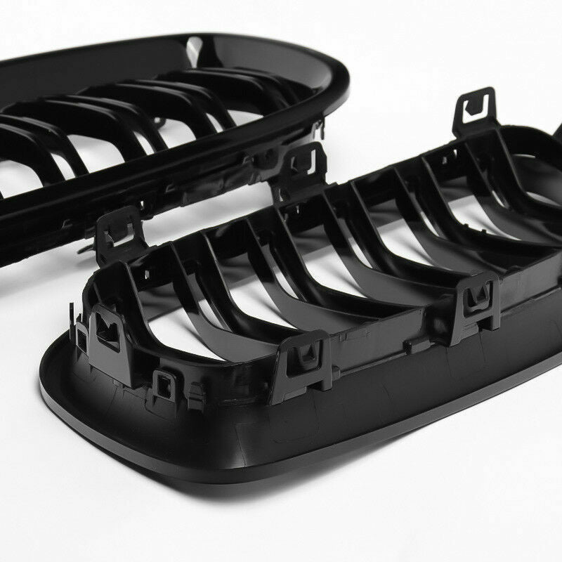 FOR BMW 3 SERIES F30 F31 DUAL LINE KIDNEY  GRILLE GRILL GLOSS BLACK