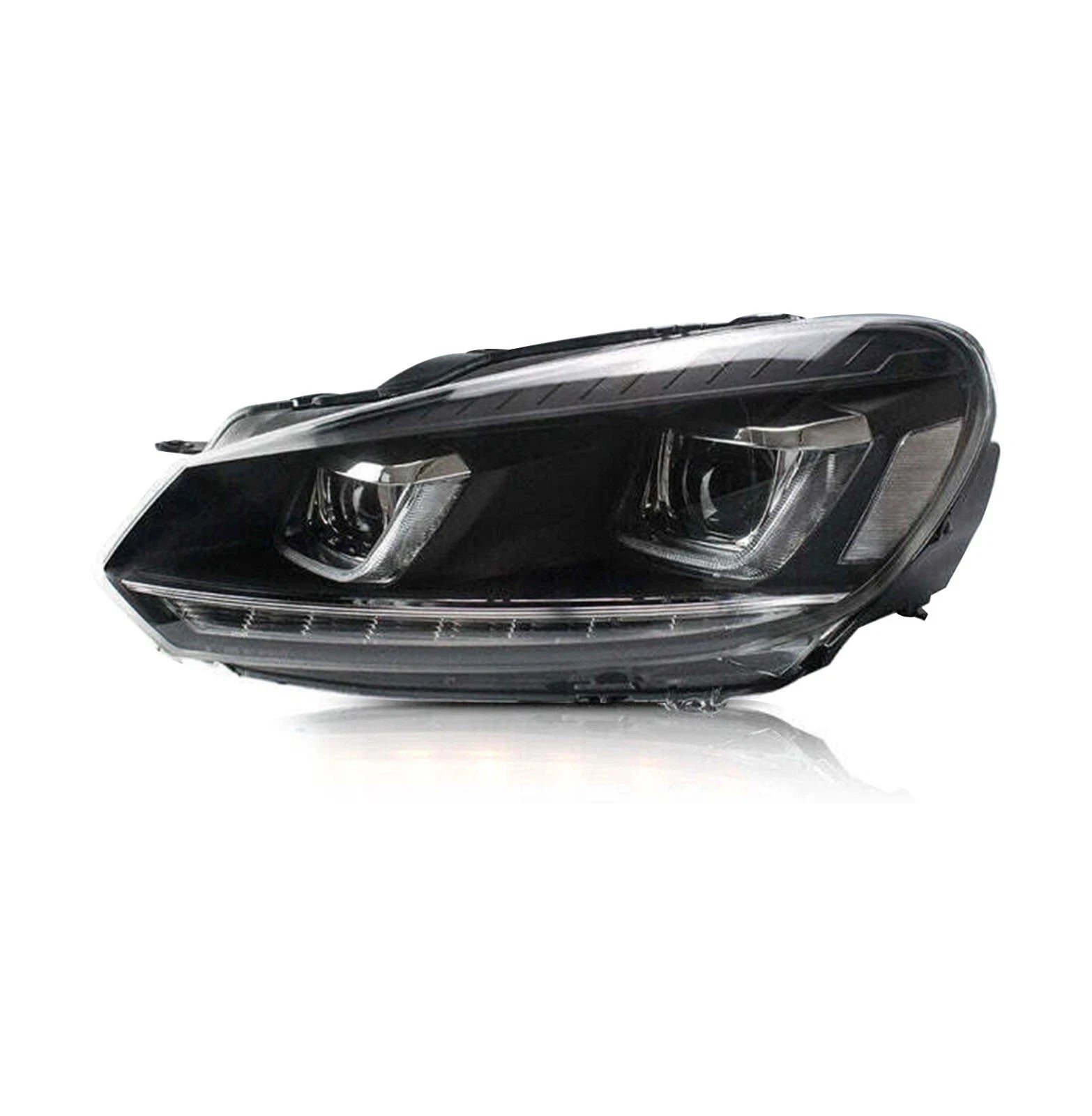 FOR VW GOLF MK6 LED HEADLIGHT SMOKED REAR TAIL LIGHTS LAMP SET 08-13 SEQUENTIAL
