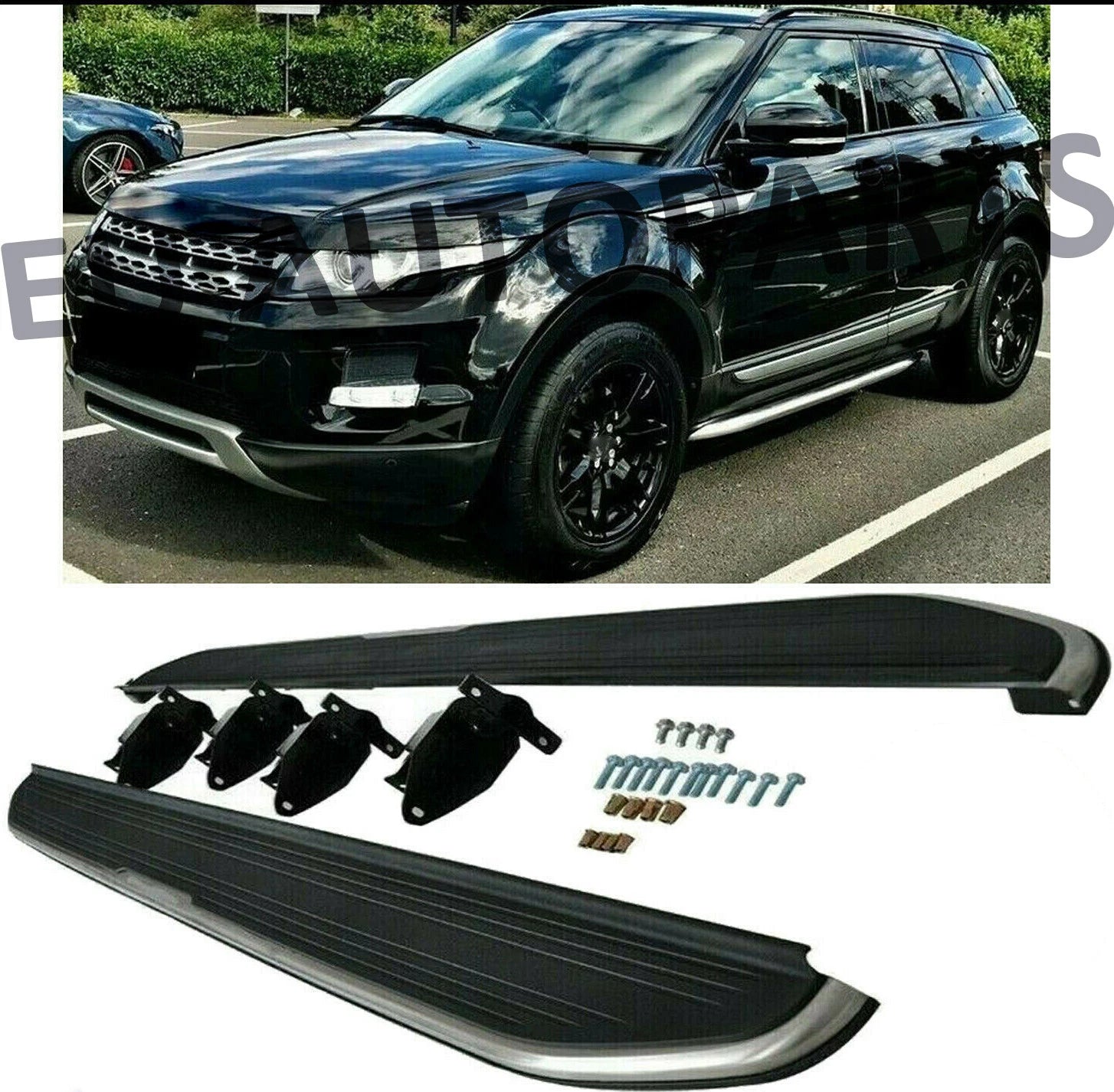 BLACK RUNNING BOARDS SIDE STEPS FOR RANGE ROVER EVOQUE DYNAMIC L538 2011-2018