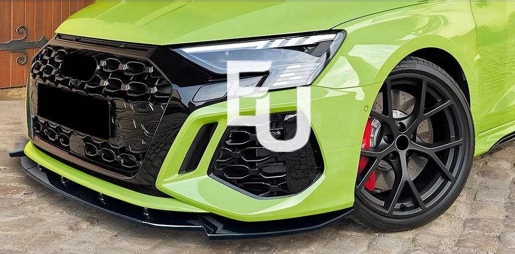 FOR AUDI A3 S3 8Y S LINE GLOSS BLACK FRONT BUMPER LIP SPLITTER 2020-2024