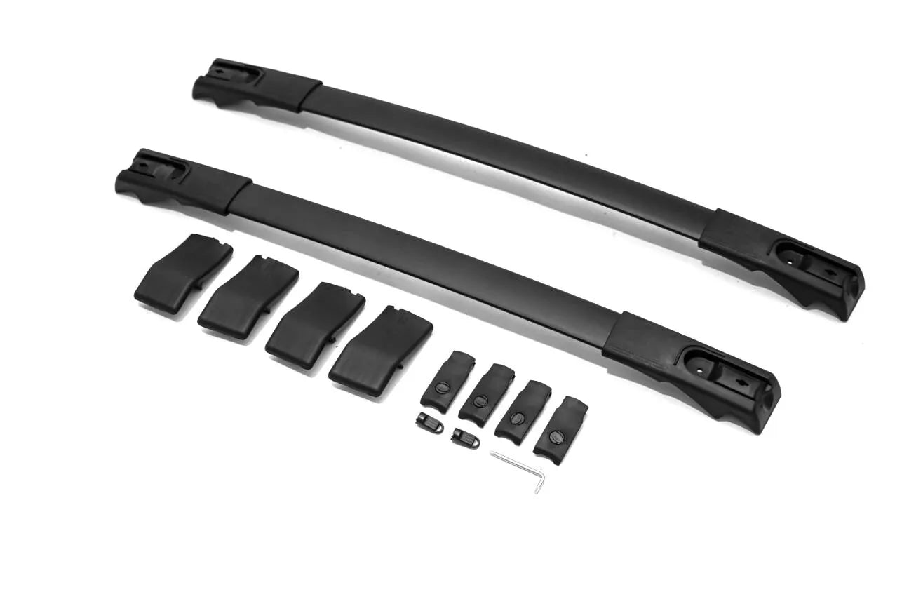 FOR TOYOTA RAV4 MK4 ALUMINIUM BLACK ROOF RAILS RACK CROSS BARS SET 2012-2019