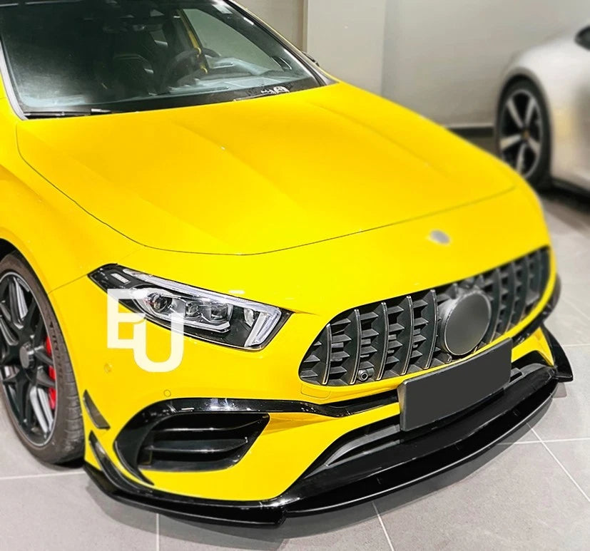 FOR MERCEDES BENZ A CLASS W177 A45 A45S AMG FRONT BUMPER SPLITTER LIP 18-23