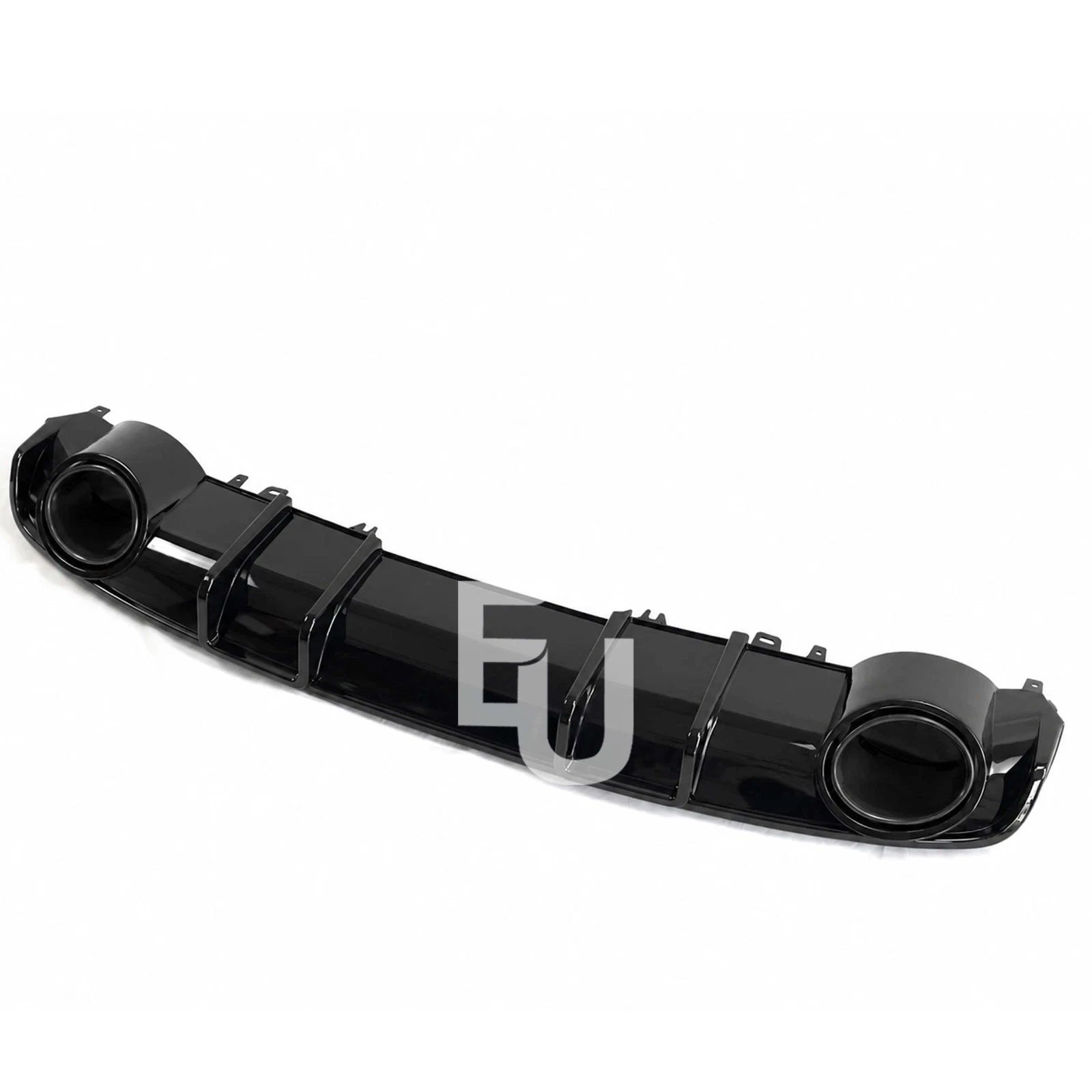 FOR AUDI A4 S4 B9 S-LINE RS4 LOOK REAR DIFFUSER W/TAILPIPE GLOSS BLACK 2015-2019