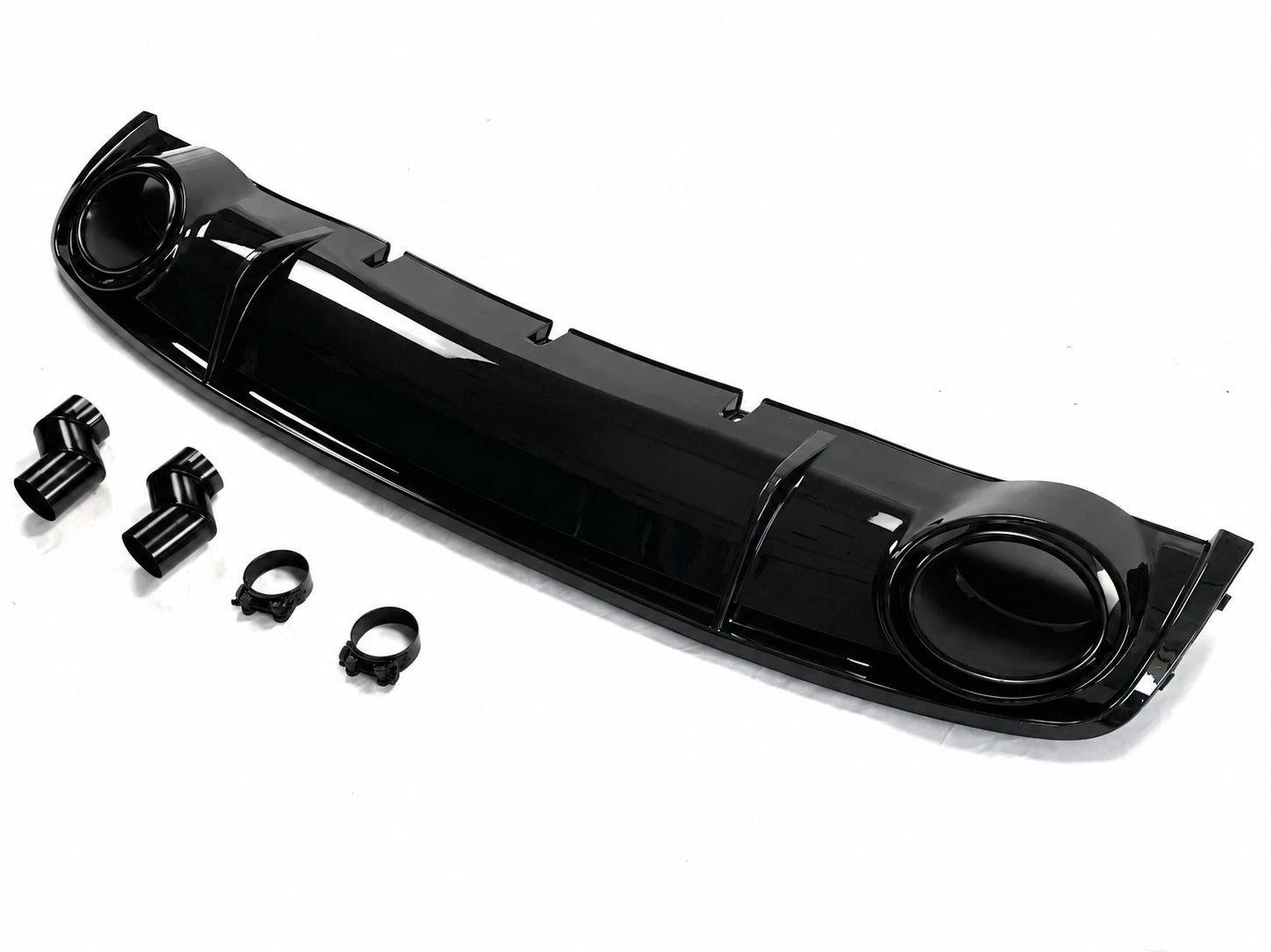 FOR AUDI A4 B8.5 STANDARD RS4 LOOK LCI REAR DIFFUSER W/TAILPIPE BLACK 2012-2015