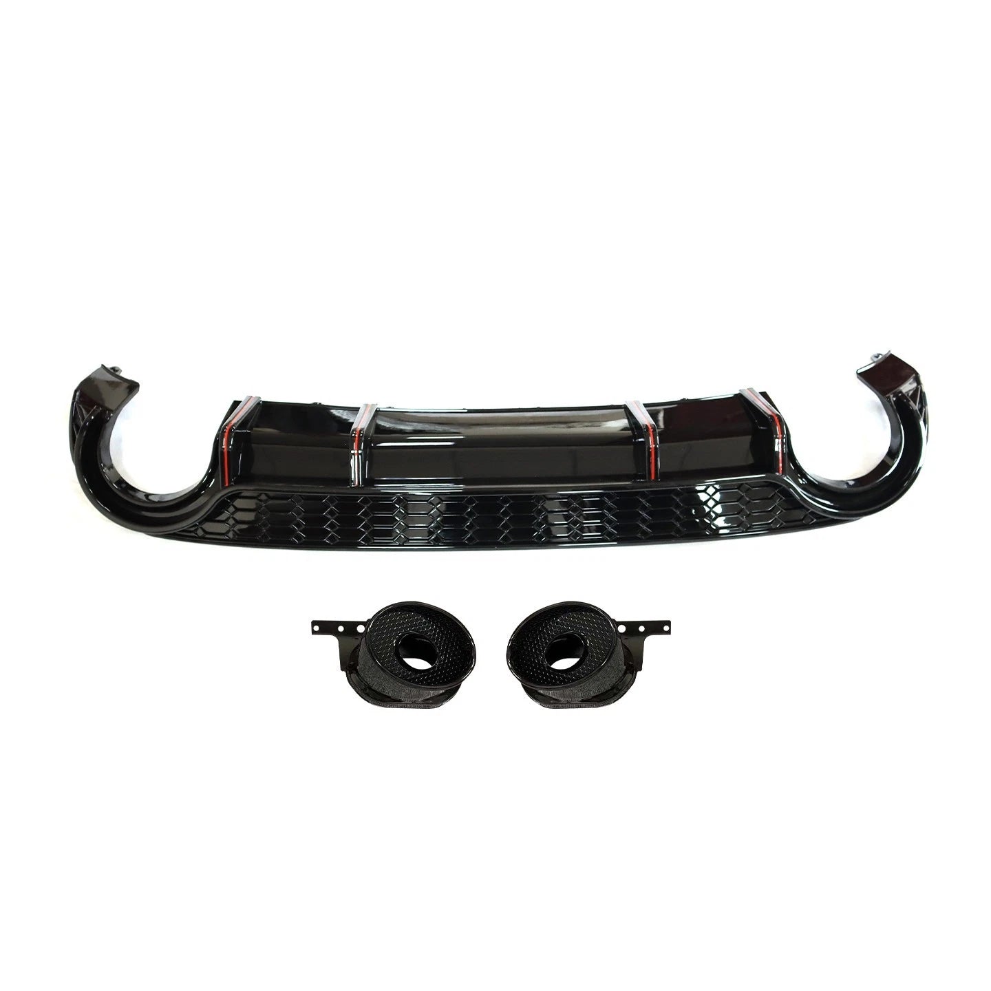 FOR AUDI A3 S3 8Y S-LINE SEDAN SALOON RS3 LOOK REAR BUMPER DIFFUSER PIPES 2020+