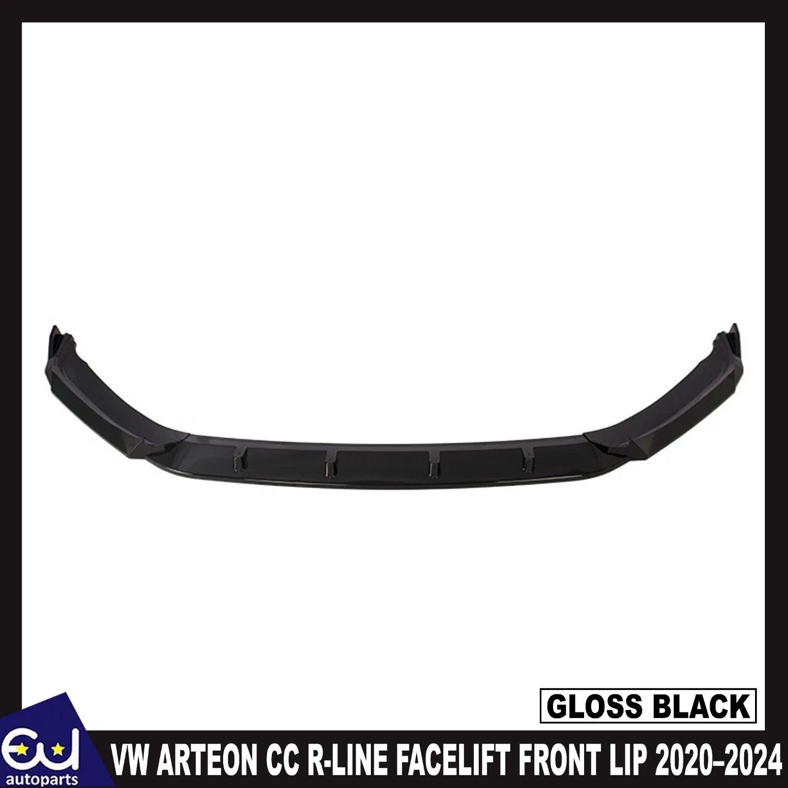 FOR VW ARTEON CC R-LINE FACELIFT FRONT BUMPER LIP SPLITTER GLOSS BLACK 2020–2024