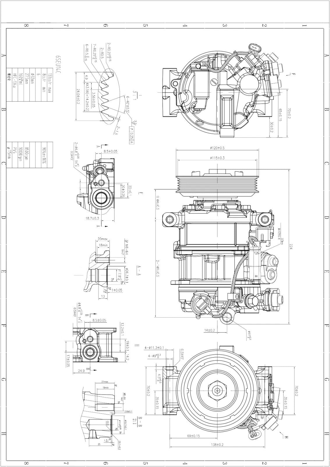 AIR CONDITIONING AC COMPRESSOR FOR MERCEDES-BENZ A B CLA GLA W176 W242 C117 X117