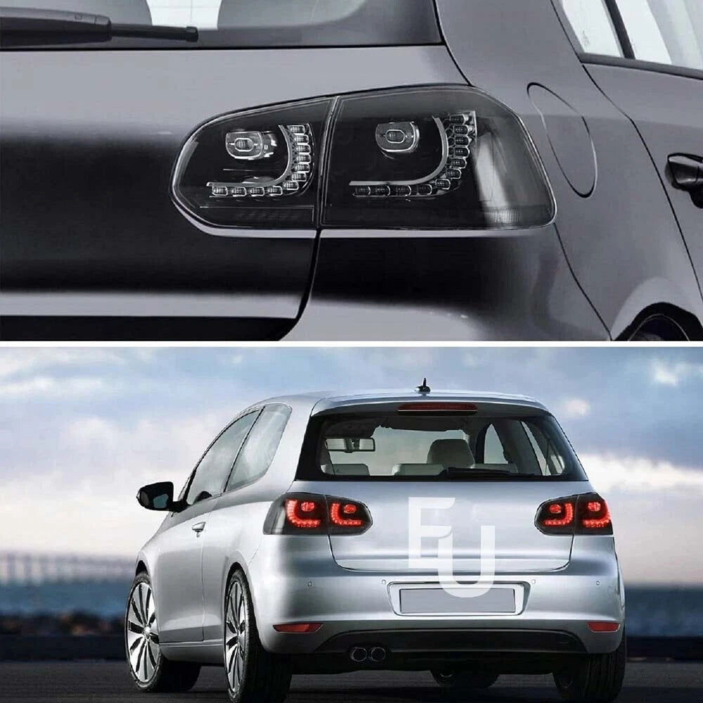 FOR VW GOLF VI 5K1 AJ5 SMOKED LED REAR LIGHTS BRAKE LAMPS W/SEQUENTIAL 2008-2013