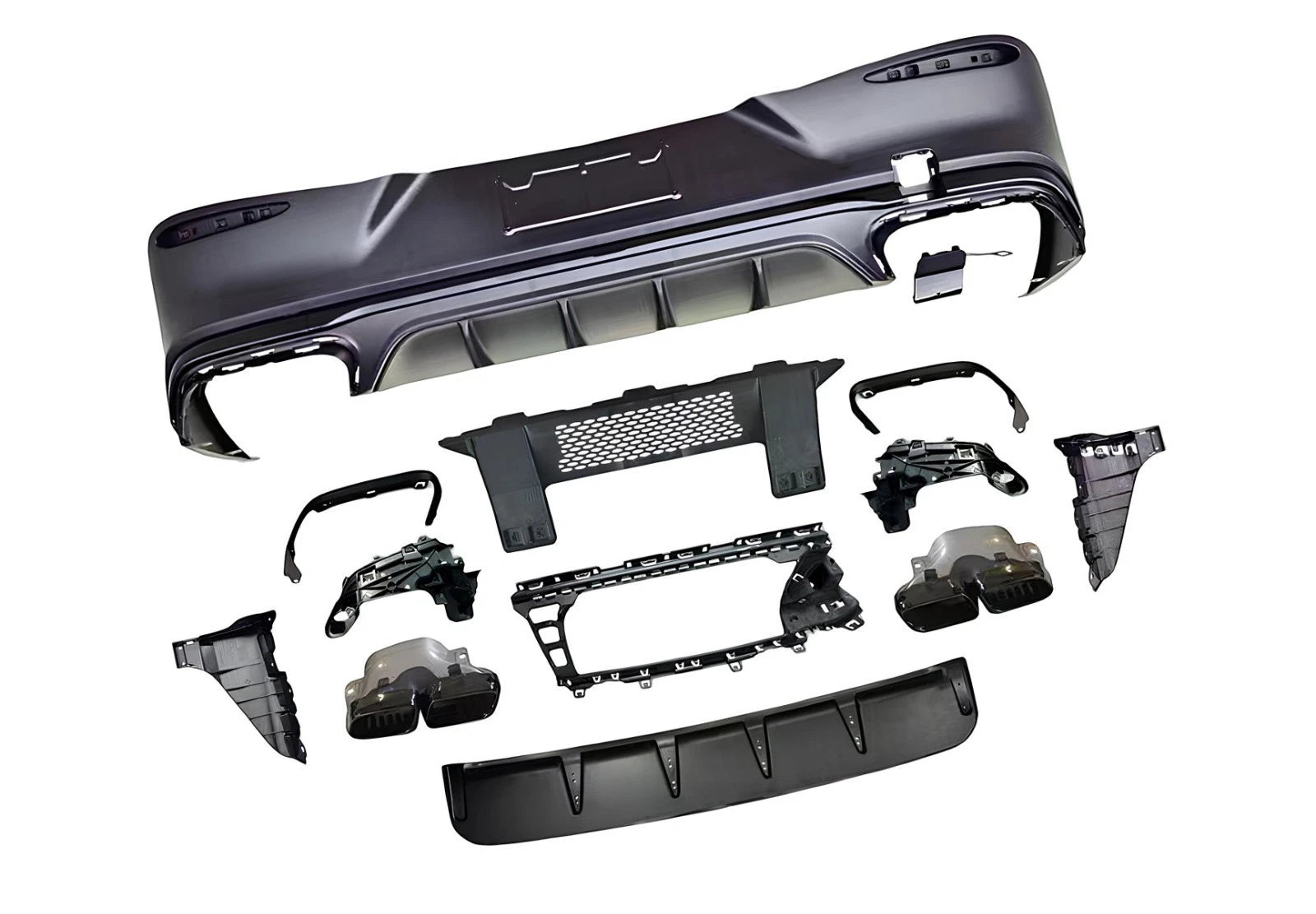 FOR MERCEDES BENZ GLC COUPE C254 AMG LINE GLC63 COUPE DIFFUSER WITH TAILPIPE 23+
