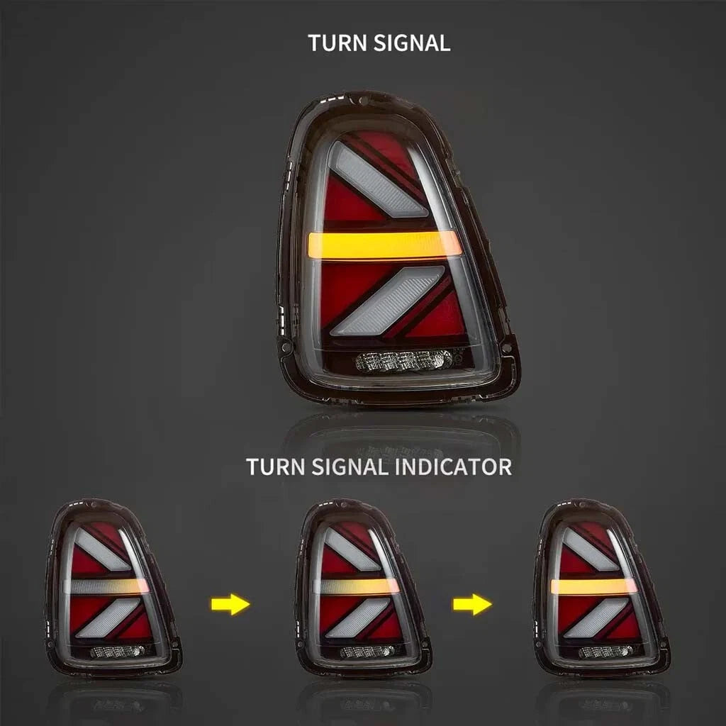 SMOKED LED REAR TAIL LAMP LIGHTS FOR MINI R56 R57 R58 R59 2007-15 UNION JACK