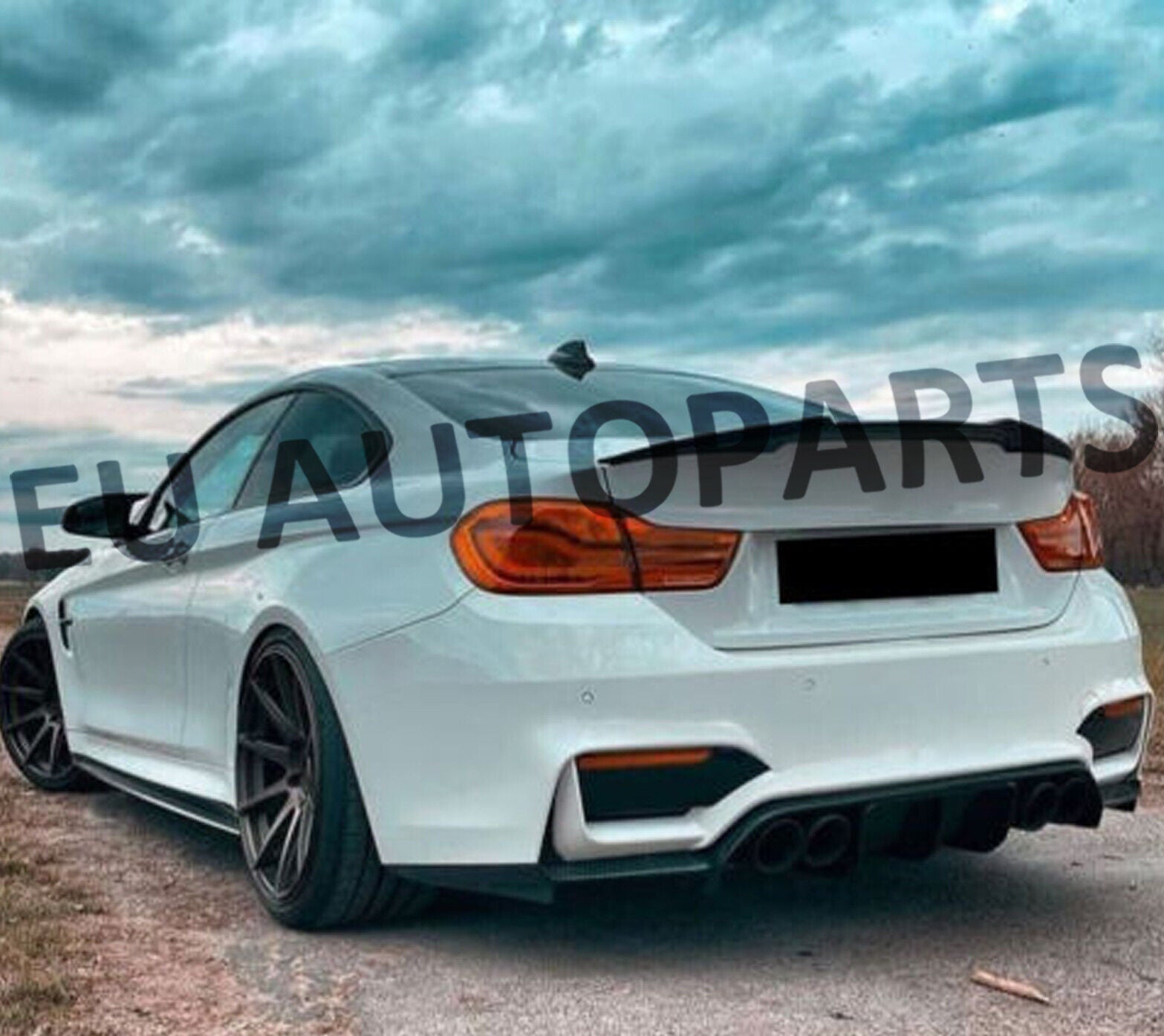 FOR BMW 4 SERIES F82 M4 COUPE REAR BOOT SPOILER V STYLE LIP GLOSS BLACK 100% FIT