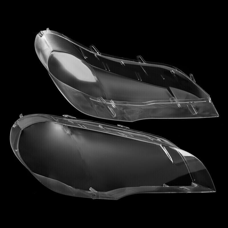 FOR BMW X5 E70 2007-2013 PAIR CAR HEADLIGHT LENS COVER HEADLAMP LEFT+RIGHT SIDES