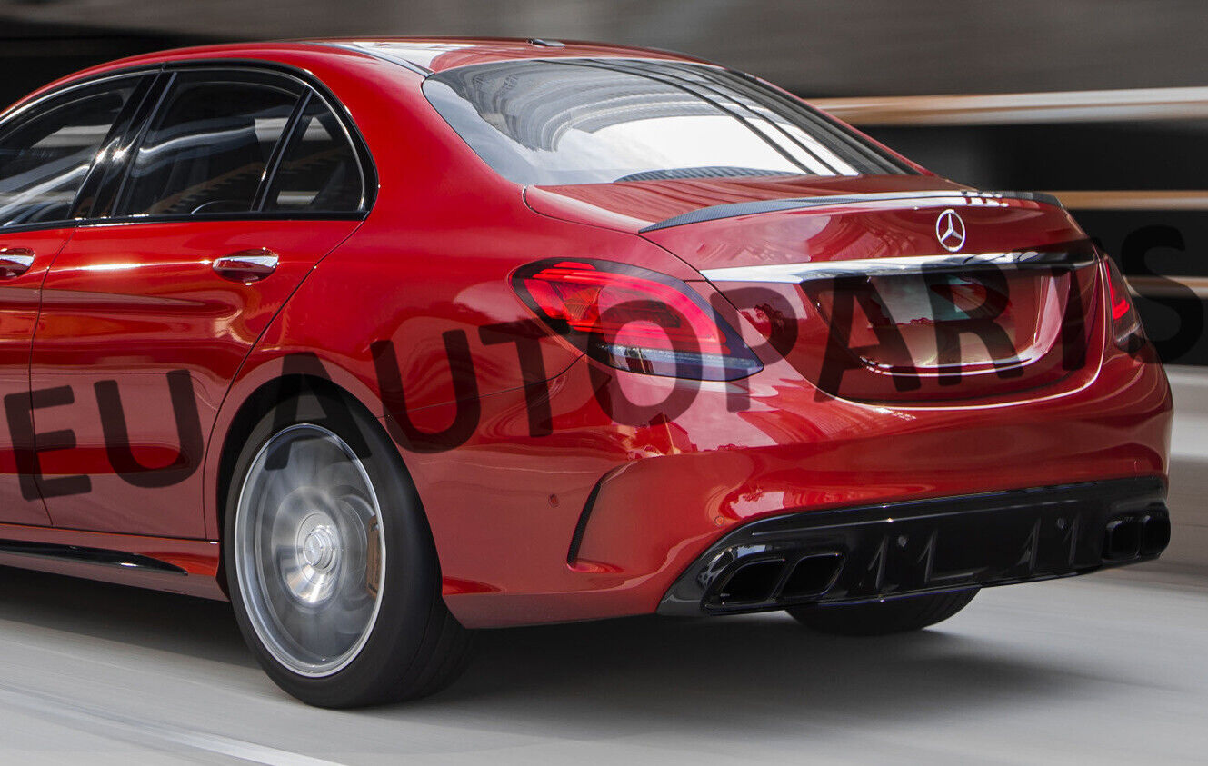 FOR MERCEDES C CLASS W205 SALOON ESTATE AMG C63 STYLE REAR DIFFUSER FACELIFT 19+