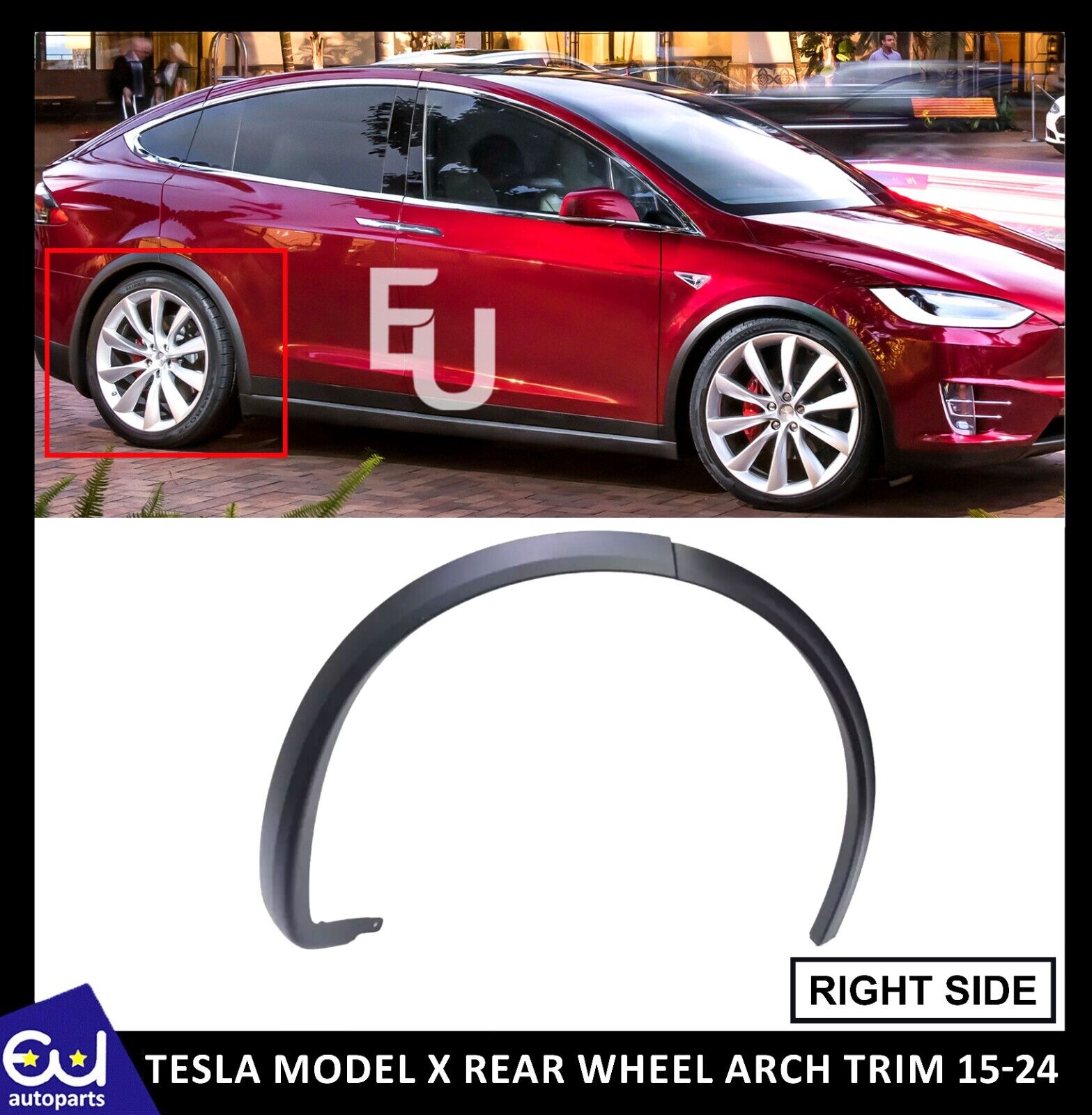 FOR TESLA MODEL X REAR RIGHT FENDER WHEEL ARCH MOULDING TRIM 2015- 2024