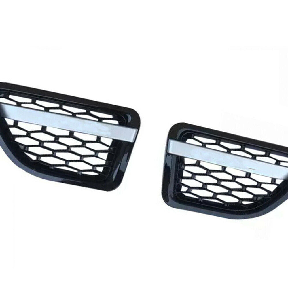 SILVER BLACK FRONT GRILLE SIDE VENTS FIT RANGE ROVER SPORT AUTOBIOGRAPHY 2005-09