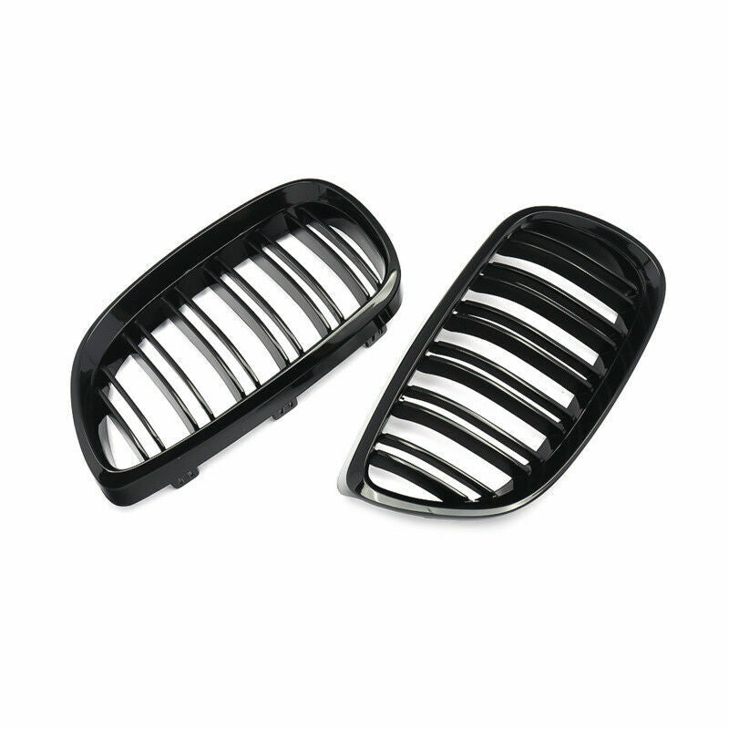 FOR BMW 3 SERIES E92 E93 M3 COUPE KIDNEY TWIN GRILL GRILLE GLOSS BLACK 07-10