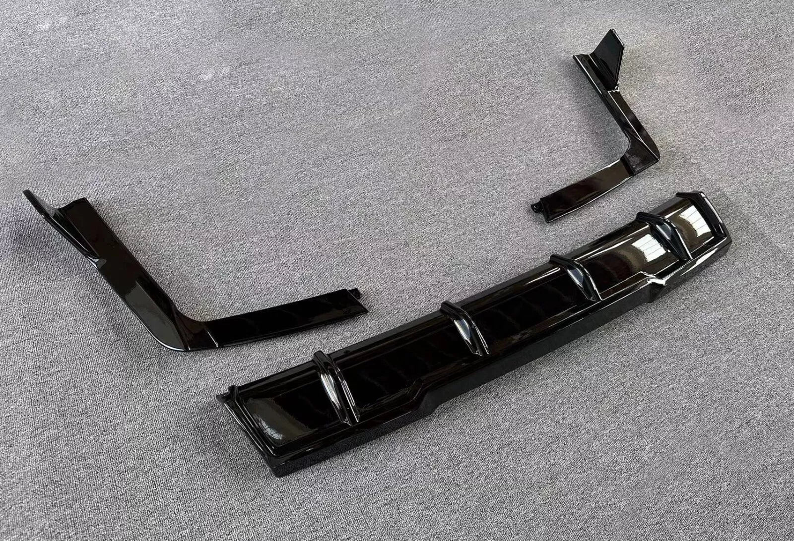 FOR AUDI Q7 SQ7 S LINE 4M REAR DIFFUSER BUMPER LIP SPLITTER SPOILER GLOSS BLACK