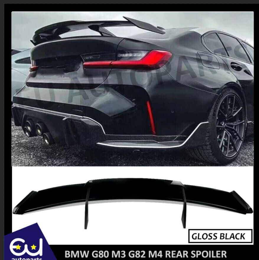 REAR BOOT SPOILER WING KIT MP STYLE FOR BMW M3 G80 M4 G82 2020+ GLOSS BLACK