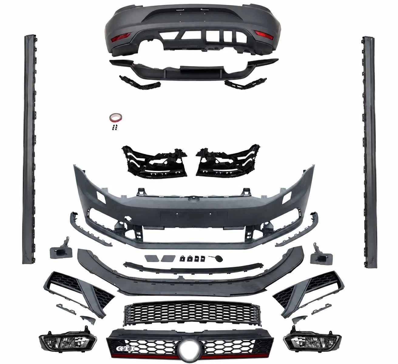 FOR VW VOLKSWAGEN POLO MK5 6R 6C 2009-2017 FRONT & REAR BUMPER KIT GTI STYLE
