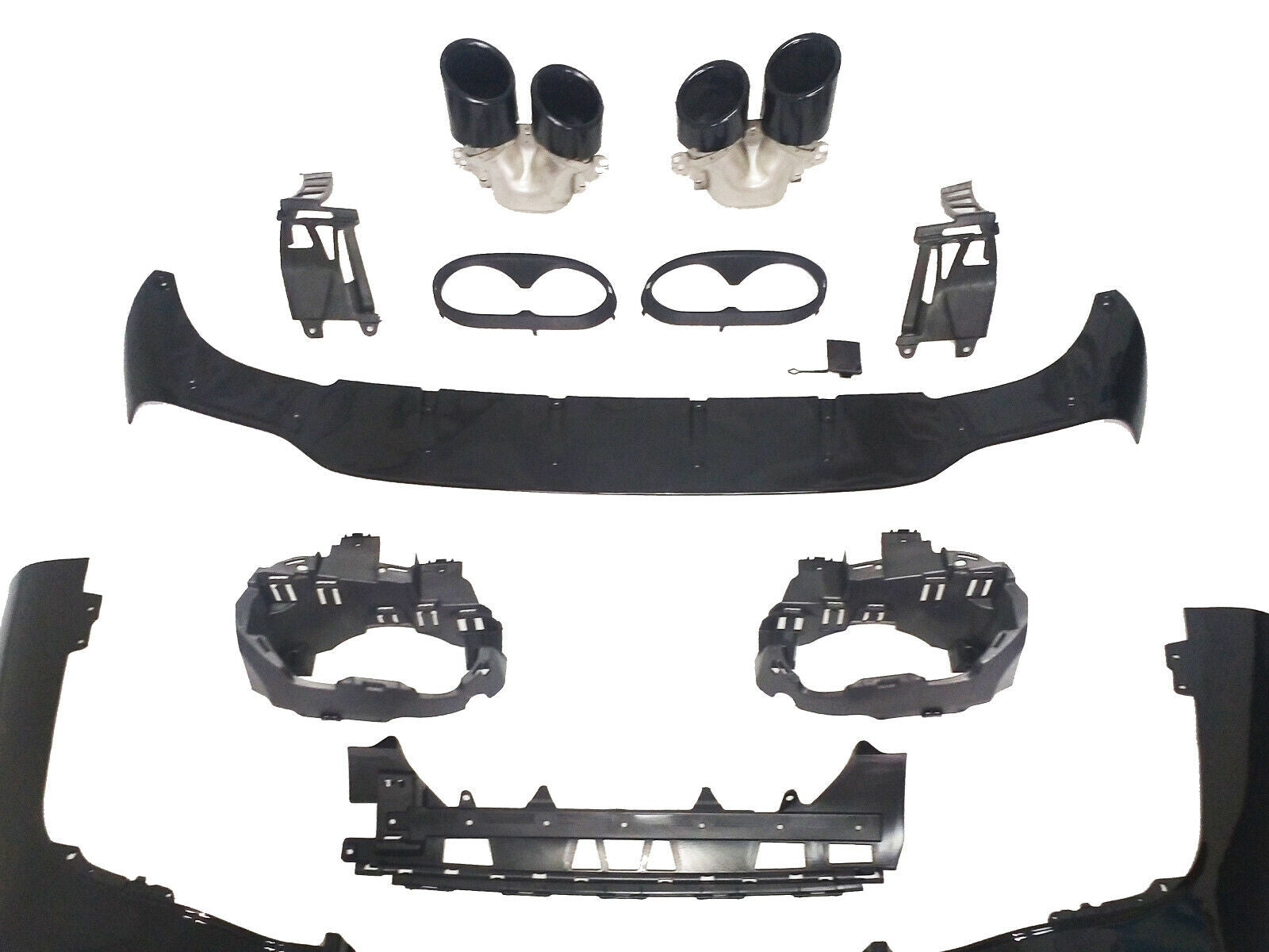 FOR MERCEDES CLA CLASS W118 C118 CLA45S AMG QUAD TAIL PIPES REAR DIFFUSER BUMPER