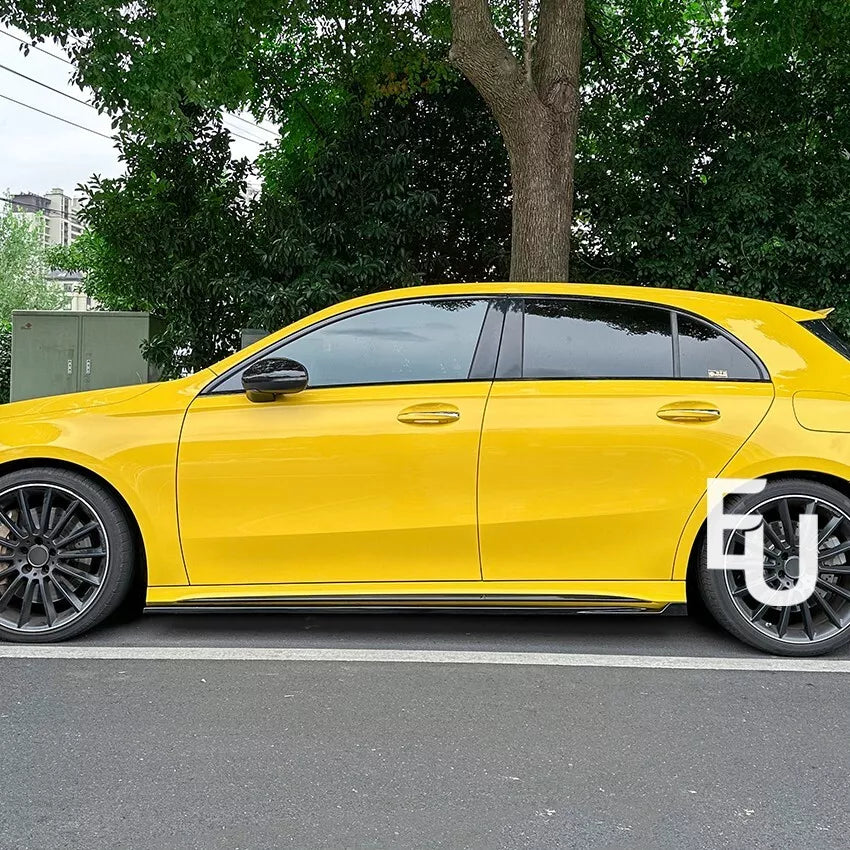 FOR MERCEDES A CLASS W177 CLA C118 SIDE SKIRT AMG LINE EXTENSION BLADE GLOSS 18+