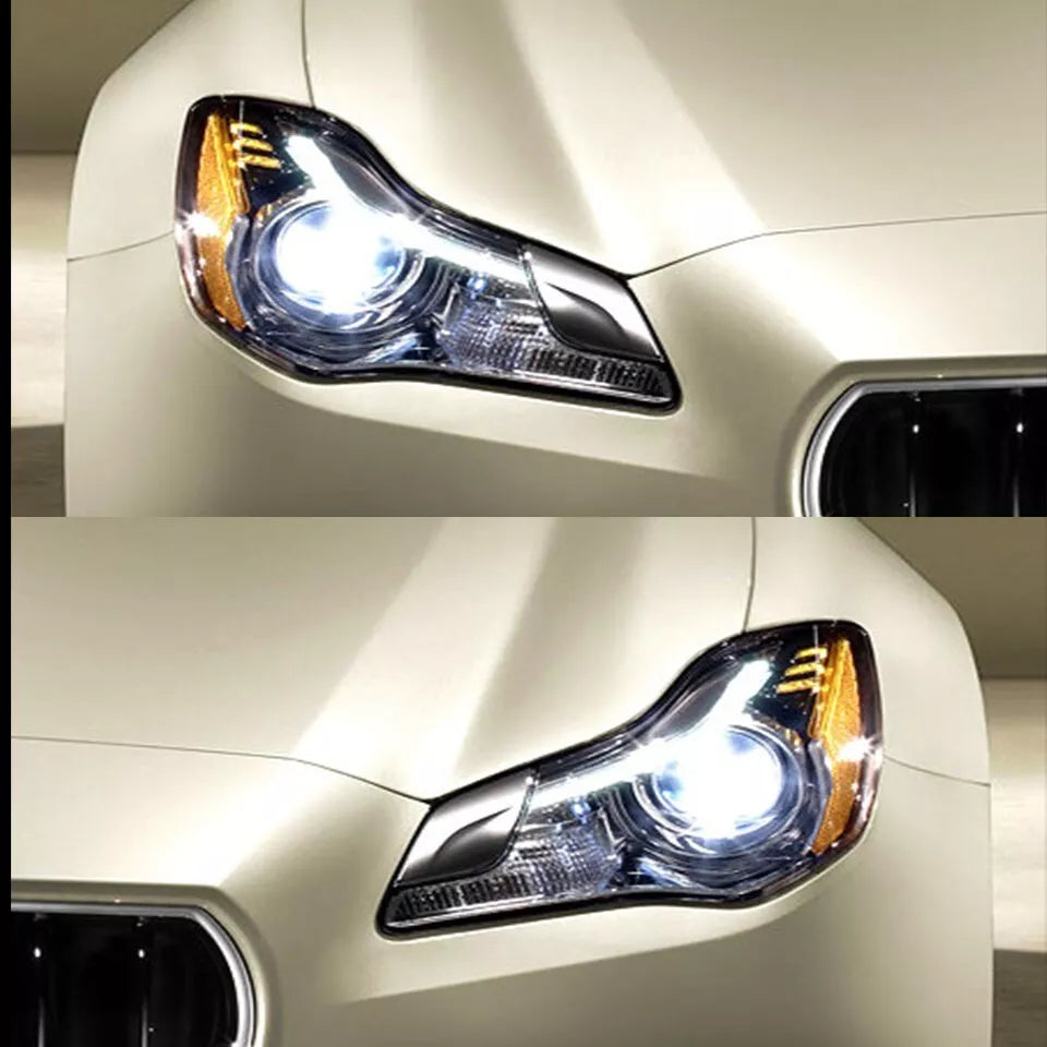 PAIR FOR MASERATI QUATTROPORTE MK6 M156 HEADLAMP HEADLIGHT LENS COVER 2013-2015