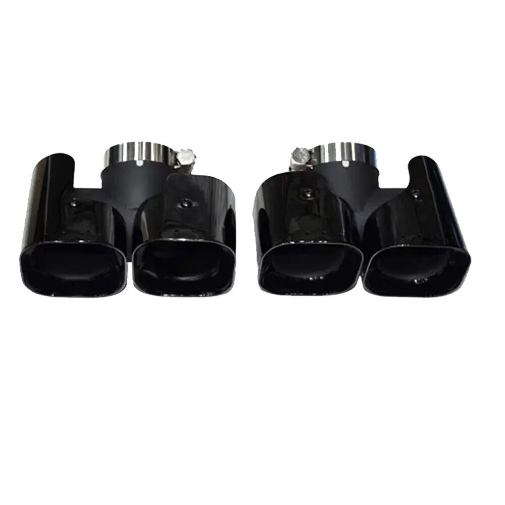 BLACK DUAL EXHAUST TIPS FOR LAND ROVER DEFENDER 2020-2023 L663 90 + 110 + 130