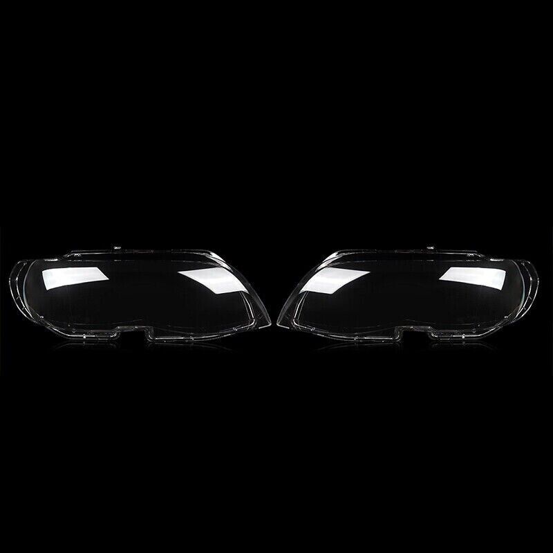 FOR BMW X5 E53 LCI 2004-2006 PAIR SIDE HEADLIGHT LENS COVER HEADLAMP SHELL