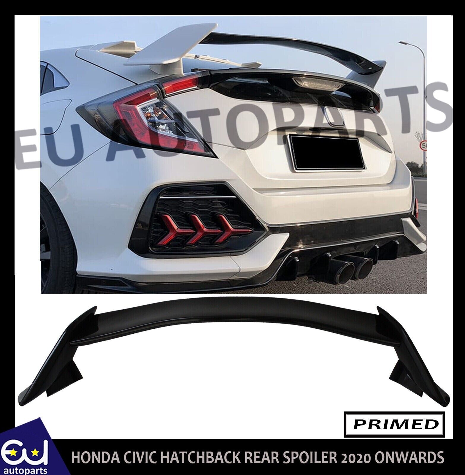 FOR HONDA CIVIC HATCHBACK R STYLE REAR ROOF SPOILER BOOT LIP HOOD SPOILER 2016+