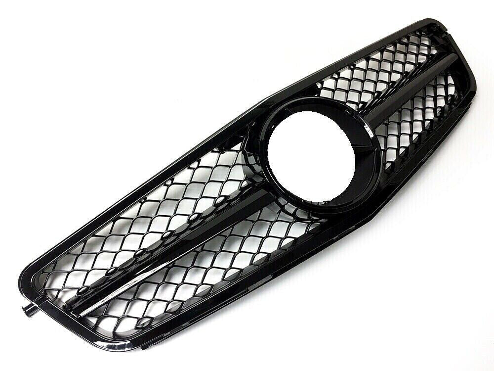 AMG STYLE FRONT RADIATOR GRILLE FOR MERCEDES C-CLASS C204 W204 S204 GLOSS BLACK