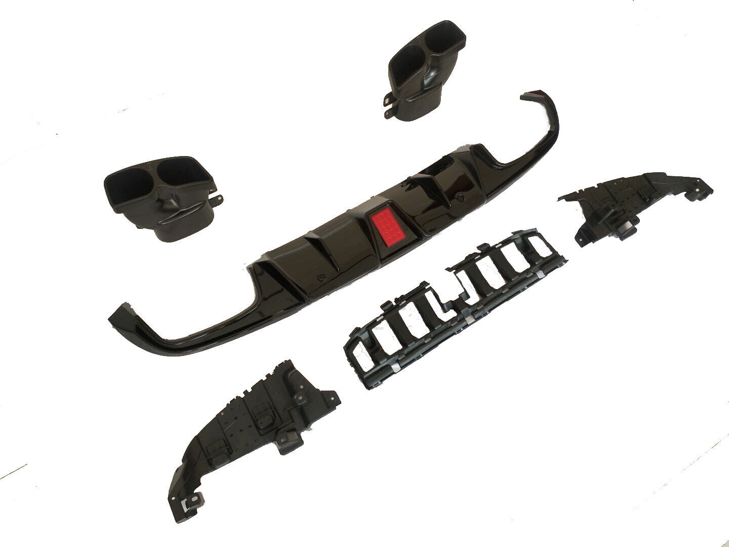 FOR MERCEDES C CLASS C205 A205 COUPE AMG C63 BB STYLE REAR DIFFUSER + TAIL PIPES