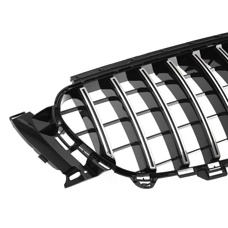 FOR MERCEDES E CLASS W213 C238 FRONT GRILLE GRILL GT R STYLE SILVER CHROME 16-20