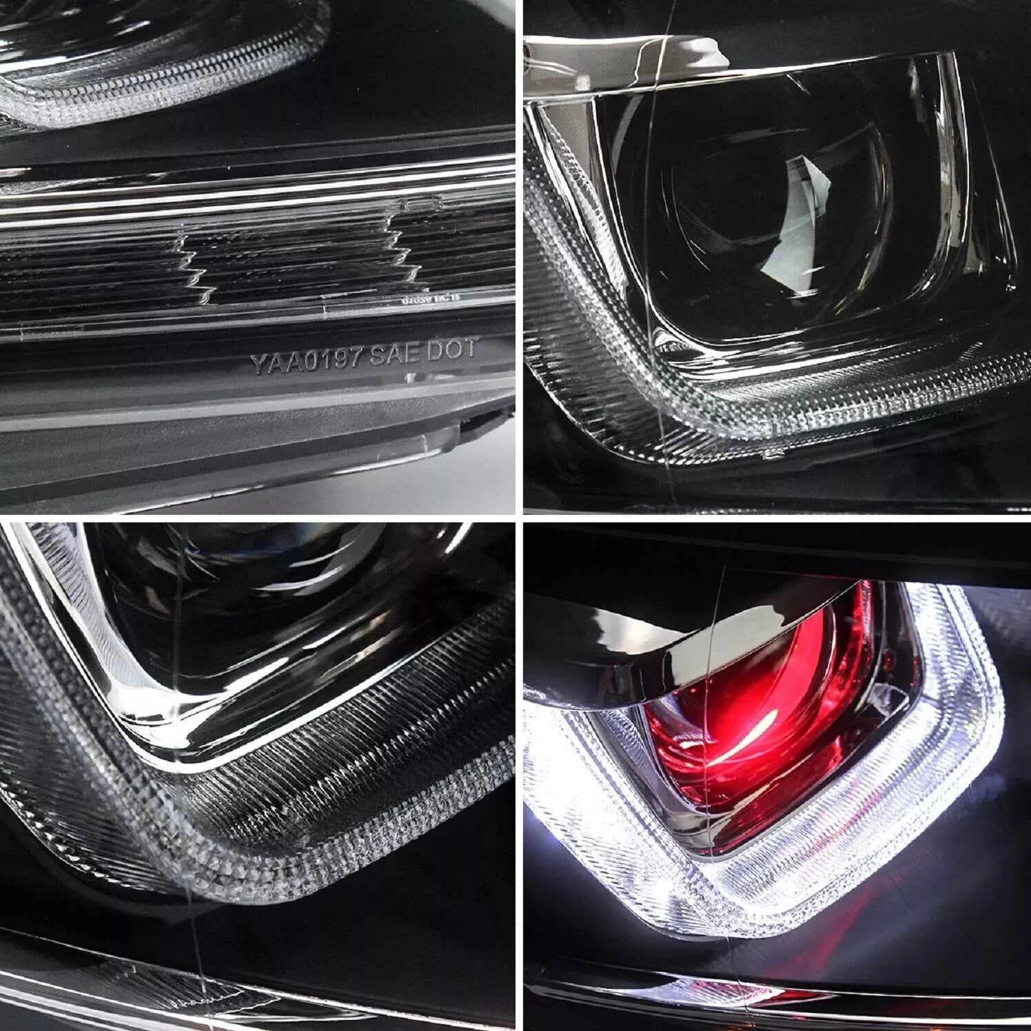 RED DEMON EYES HEADLIGHTS LAMP W/SEQUENTIAL FOR VW GOLF VI 6 MK6 /GTI 2008-2013