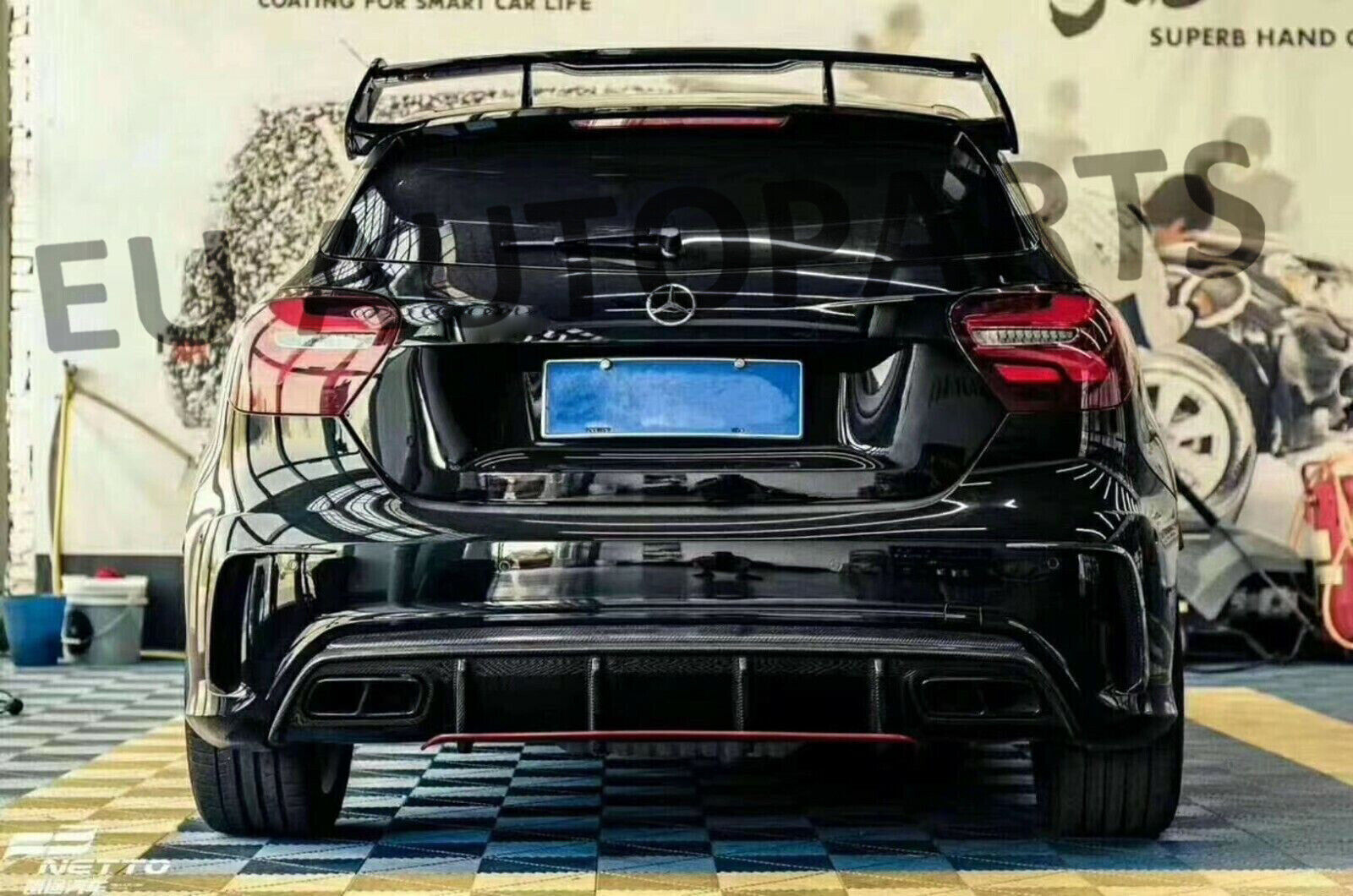 FOR MERCEDES A CLASS W176 A45 LOOK BODYKIT BODY KIT AERO REAR DIFFUSER SPOILER
