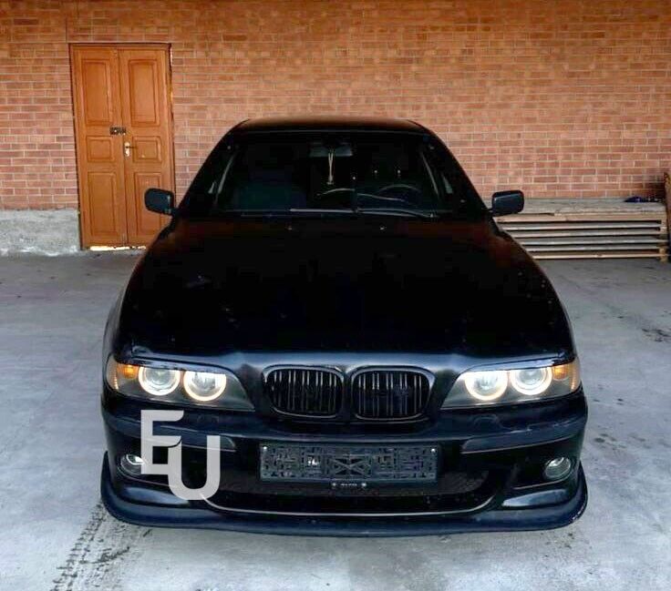 GLOSS BLACK TWIN SLATS FRONT KIDNEY GRILLE GRILL FOR BMW 5 SERIES E39 1995-2002