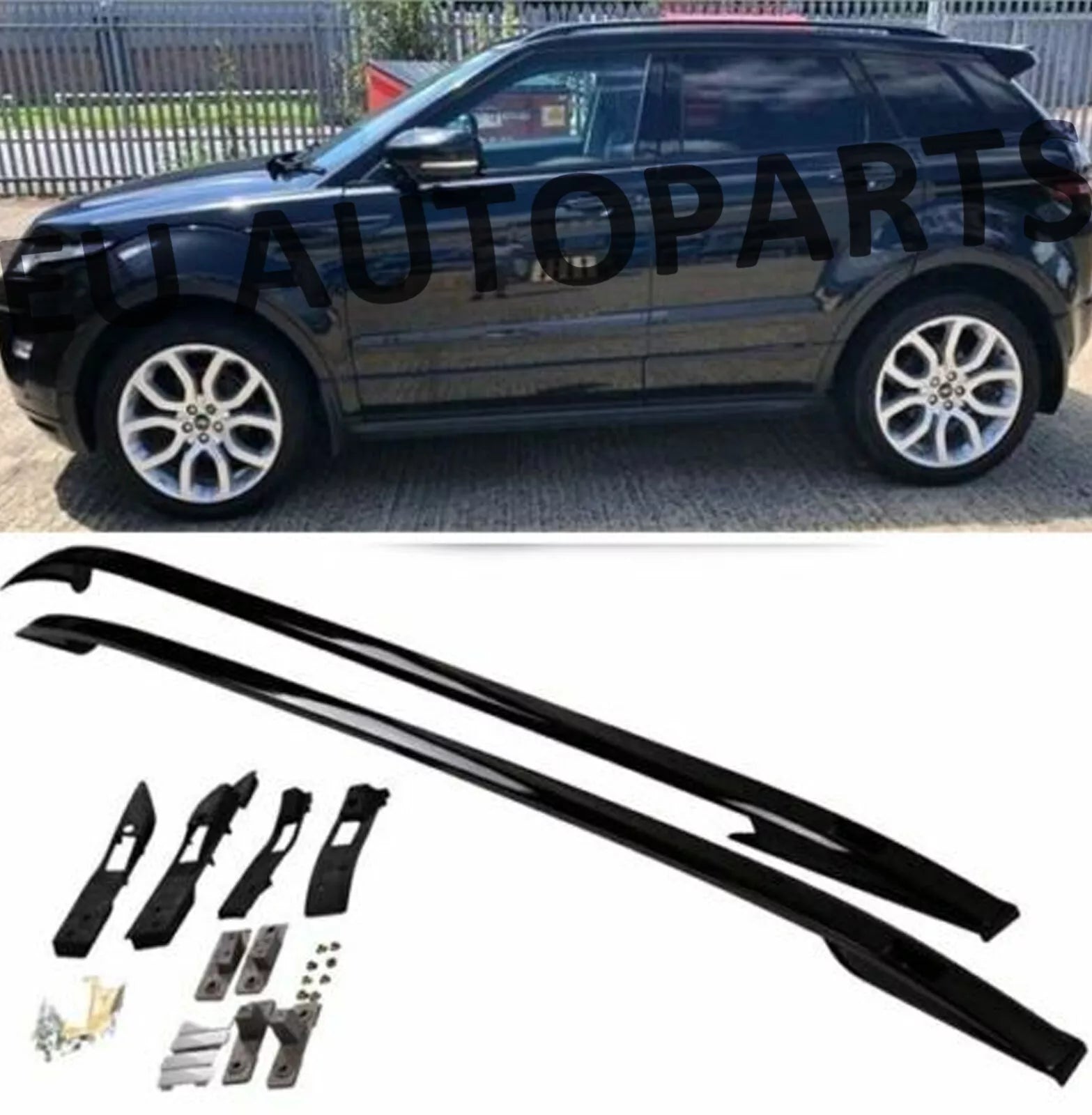 FOR RANGE ROVER EVOQUE L551 2019+ BLACK ALUMINIUM ROOF RAILS RACK BARS OEM FIT