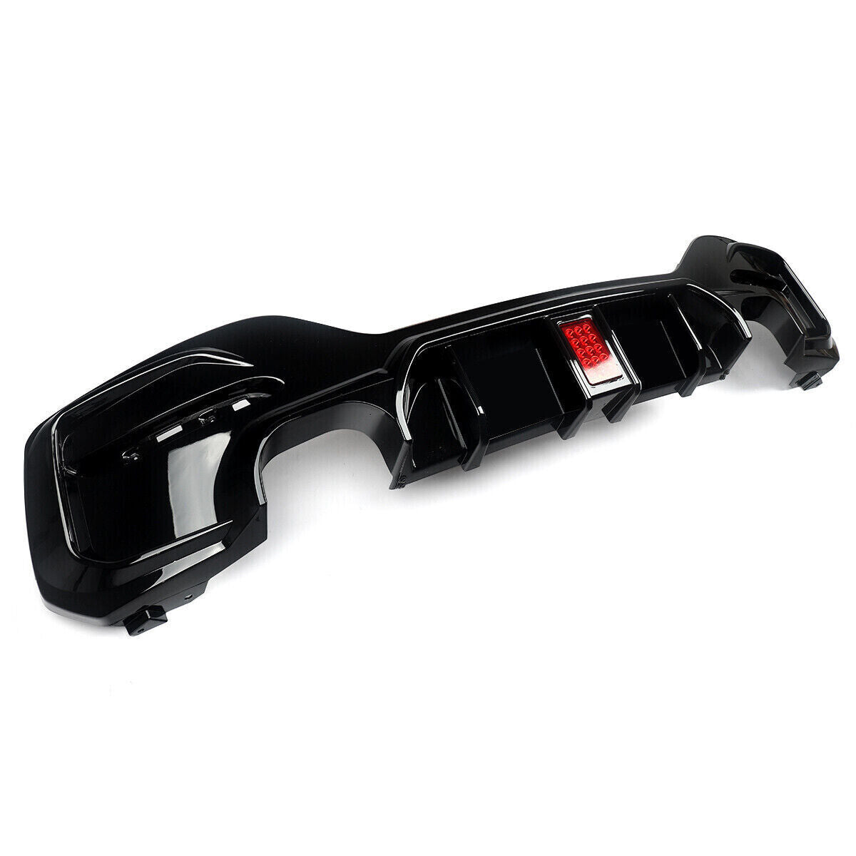 FOR BMW 1 SERIES M SPORT F20 F21 M135I M140I GLOSS BLK REAR BUMPER LED DIFFUSER
