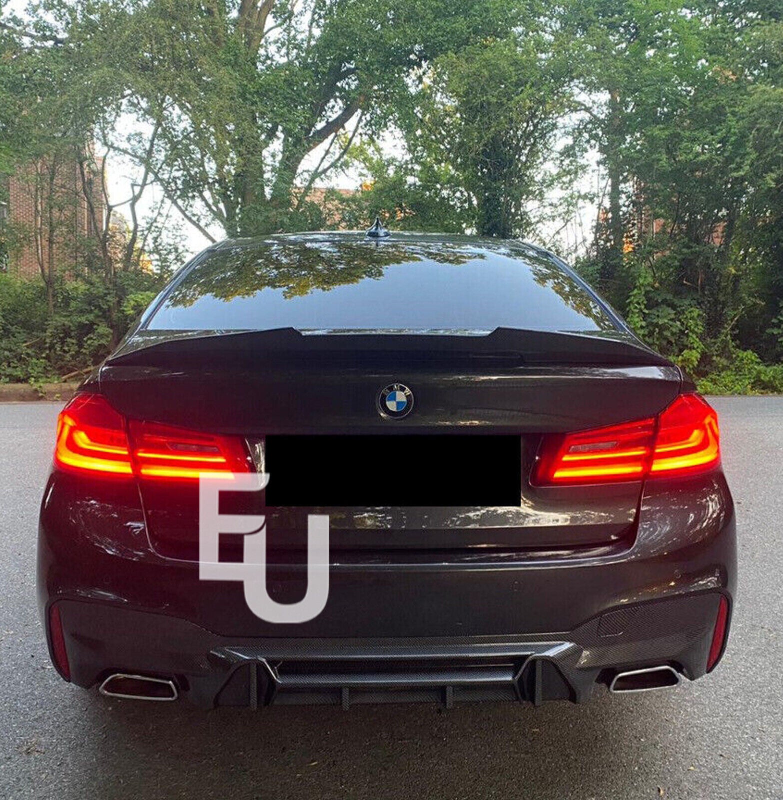 FOR BMW 5 SERIES G30 G31 M PERFORMANCE M5 STYLE REAR BUMPER DIFFUSER BLACK