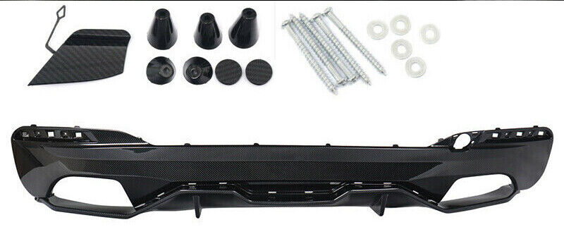 FOR BMW G30 5 SERIES M5 STYLE REAR DIFFUSER BUMPER 3D CARBON LOOK