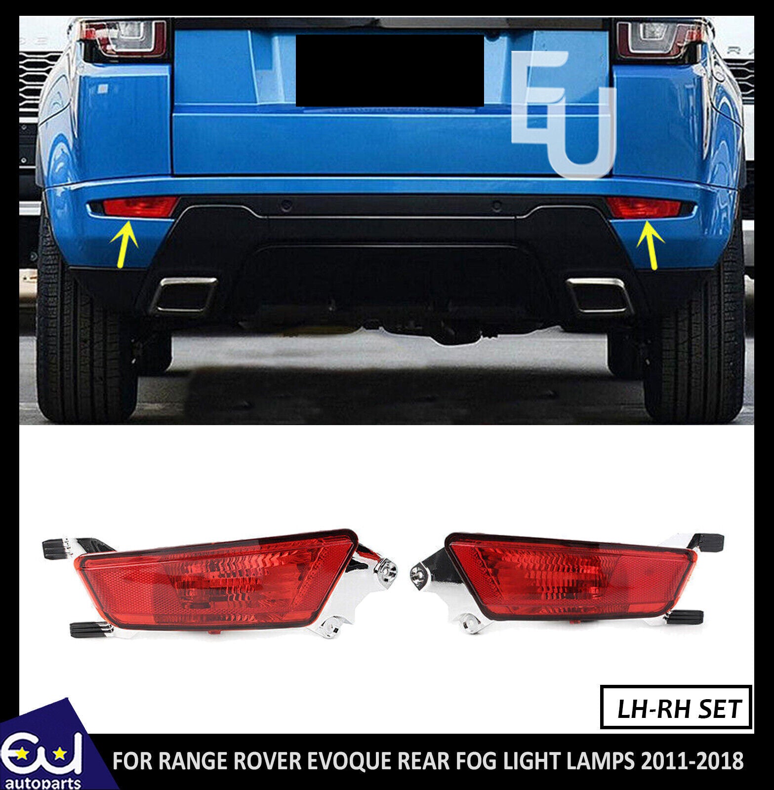 FOR RANGE ROVER EVOQUE L538 L+R REAR BUMPER REFLECTOR FOG LIGHT RED LE