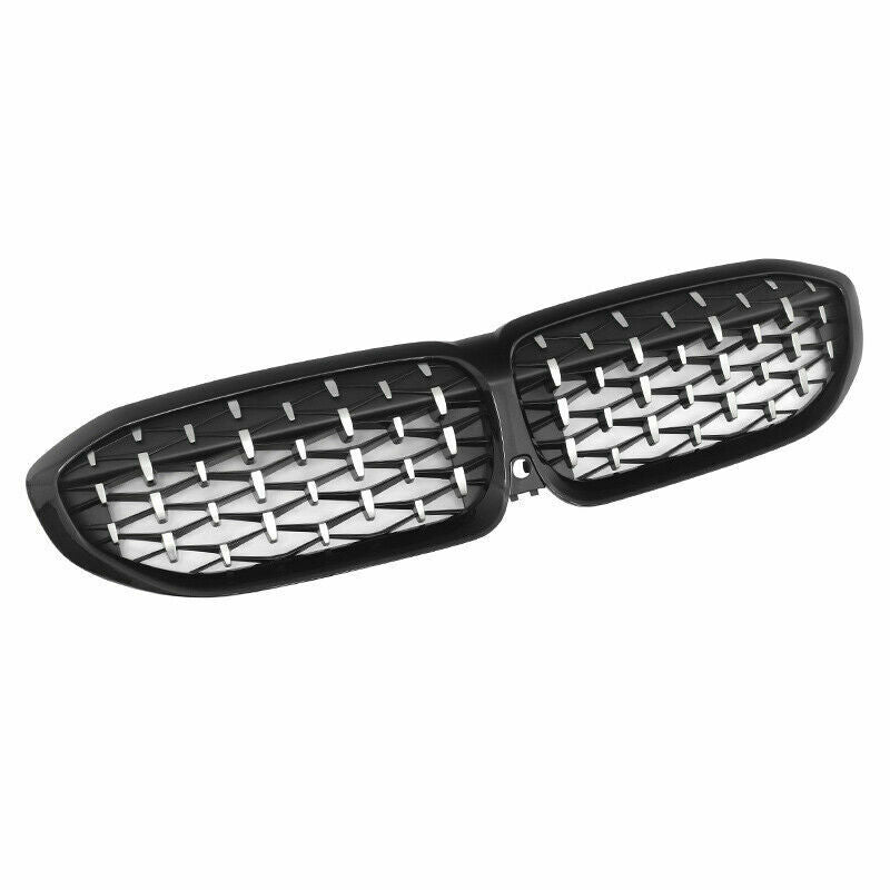 FOR 3 SERIES G20 G21 M PERFORMANCE CHROME DIAMOND GRILLE GLOSS BLACK FRONT GRILL