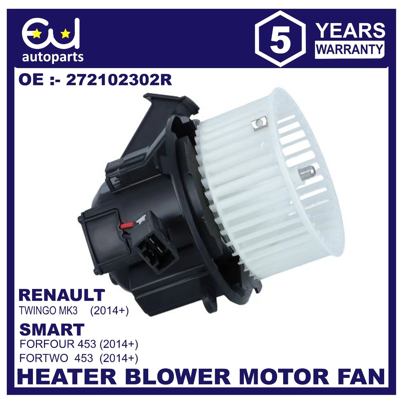 HEATER BLOWER MOTOR FAN FOR RENAULT TWINGO MK3 SMART FORTWO FORFOUR 453 0.9 1.0